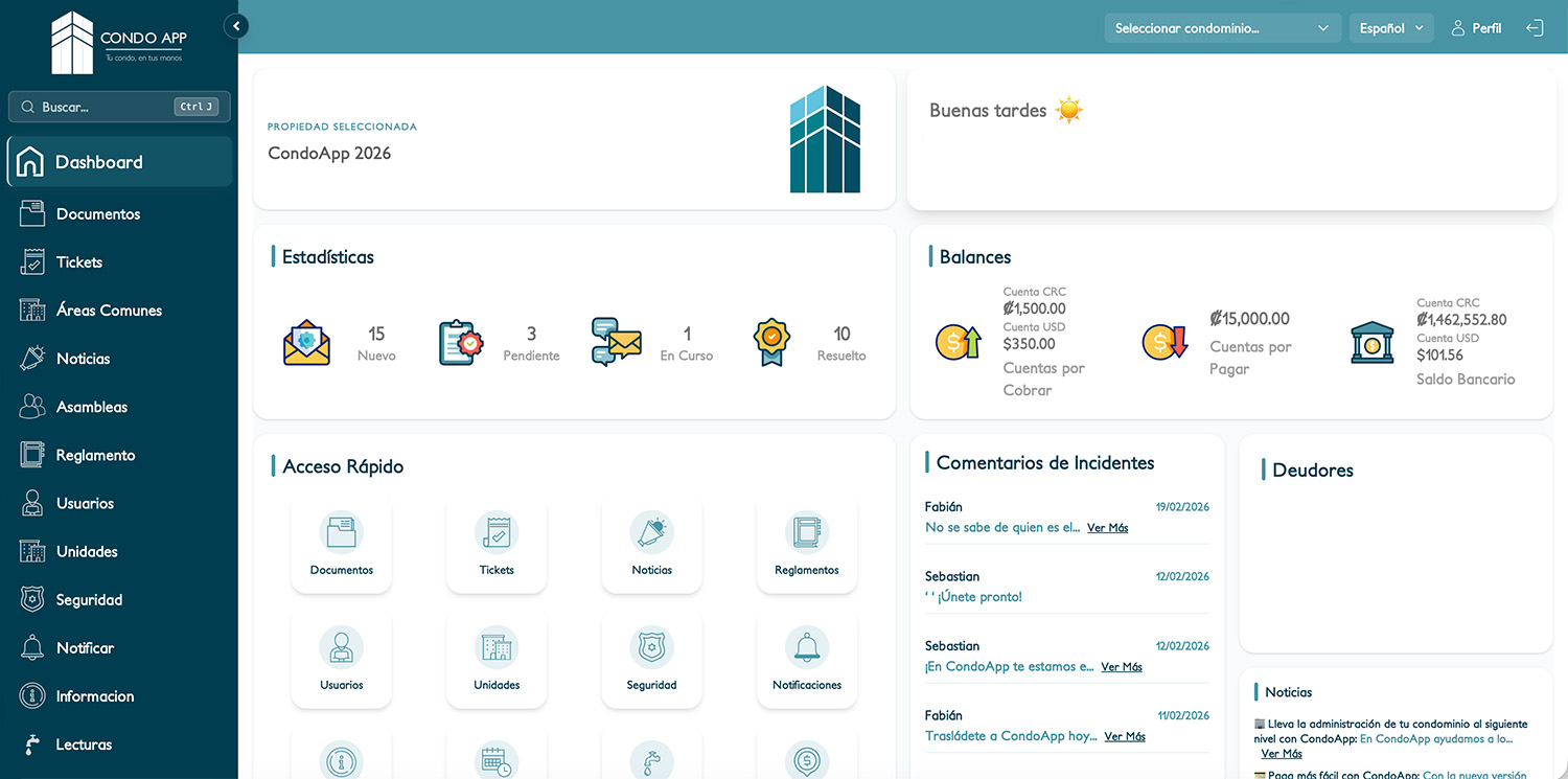 Administración dashboard
